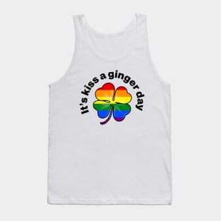 Kiss a Ginger Day - Rainbow Flag (lgbtq) in Irish Shamrock Tank Top